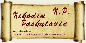 Nikodim Paskulović vizit kartica